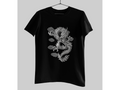 Traditional Chinese Dragon Shirt Black Grey Oriental Mythical Creature Tee