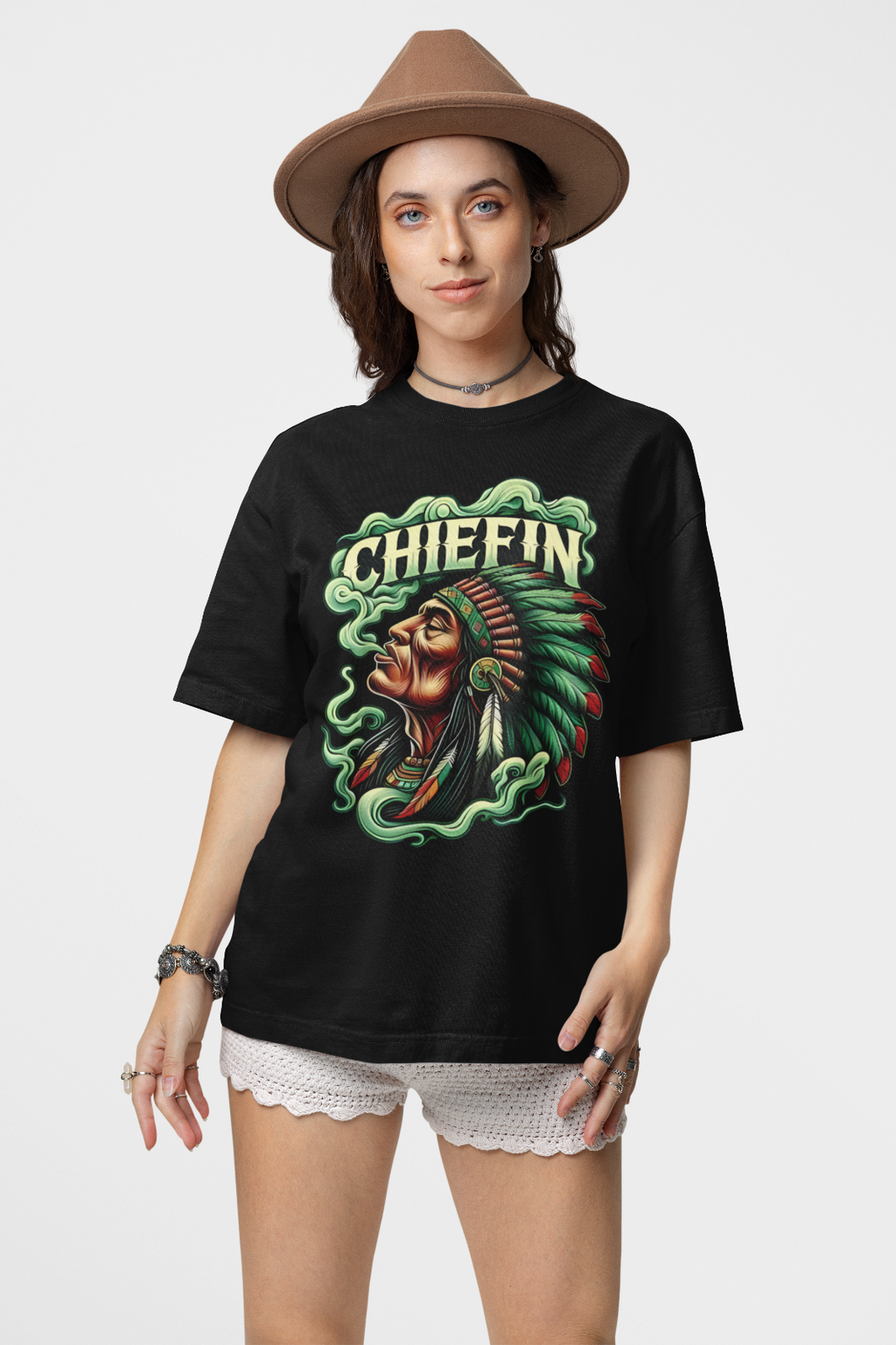 Indigenous Awareness Graphic T Shirt Native American Chief Art Unisex Black Tee
