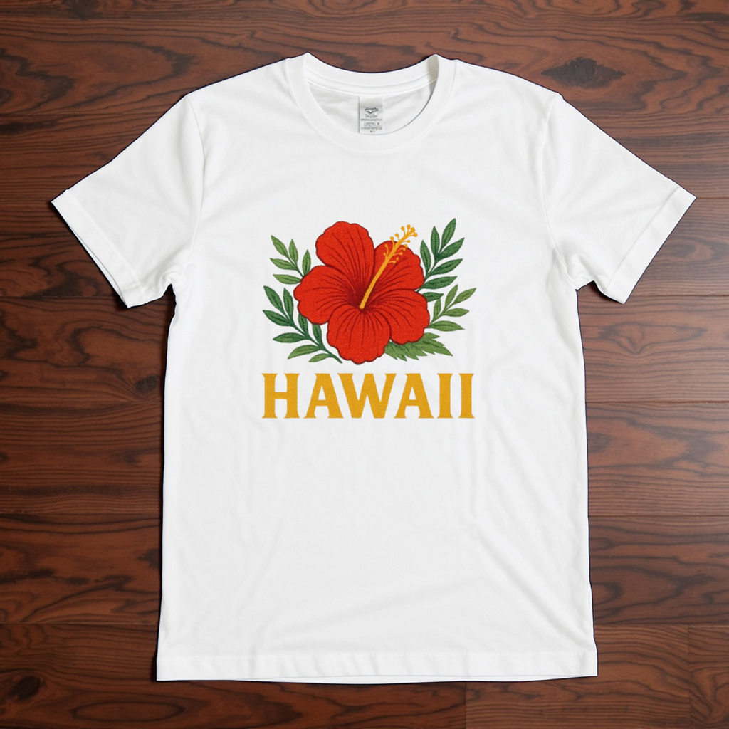 Hawaii Hibiscus Flower T-Shirt | Tropical Hawaiian Graphic Tee | Aloha Souvenir
