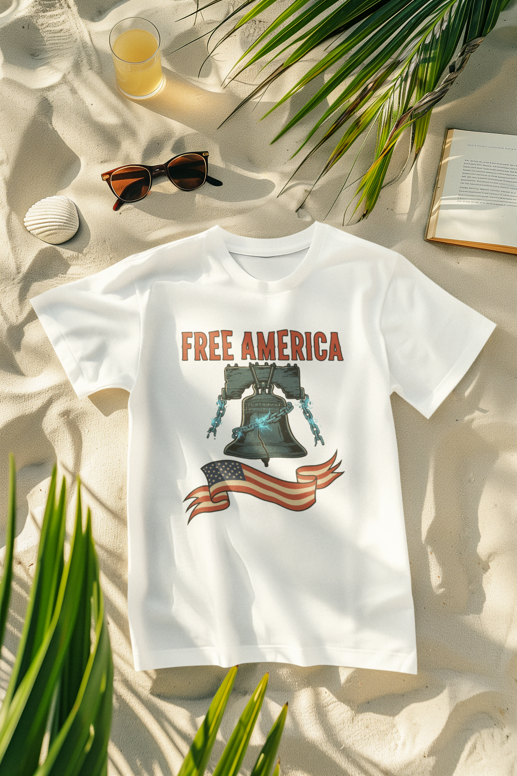 Free America Liberty Bell T-Shirt Patriotic Graphic Tee 100% Cotton S-3XL A46
