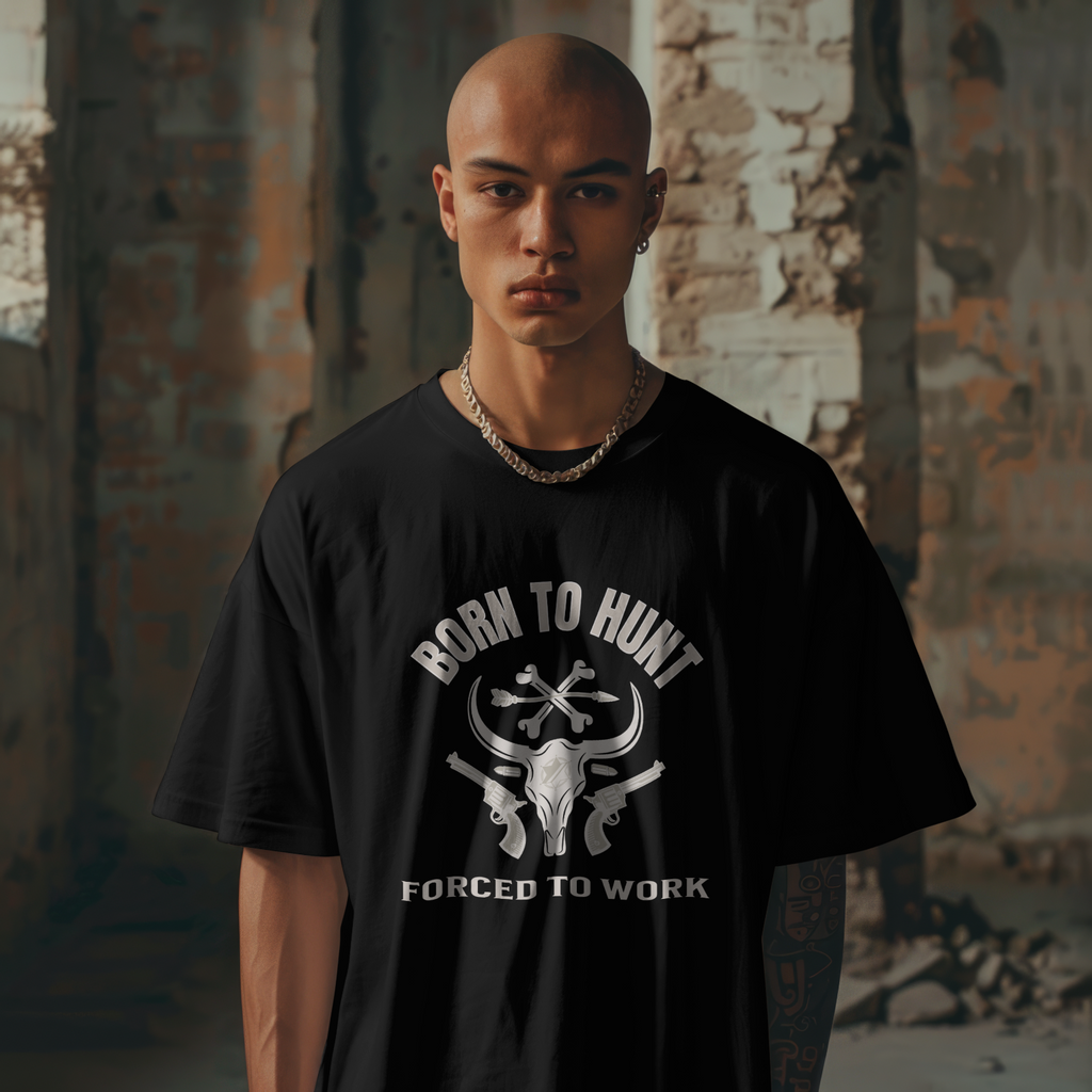 Born to Hunt Shirt Forced to Work Hunting Humor Tee