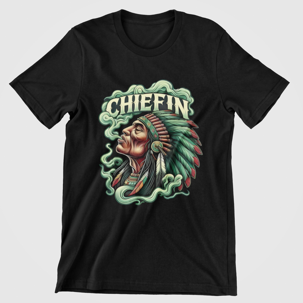 Indigenous Awareness Graphic T Shirt Native American Chief Art Unisex Black Tee