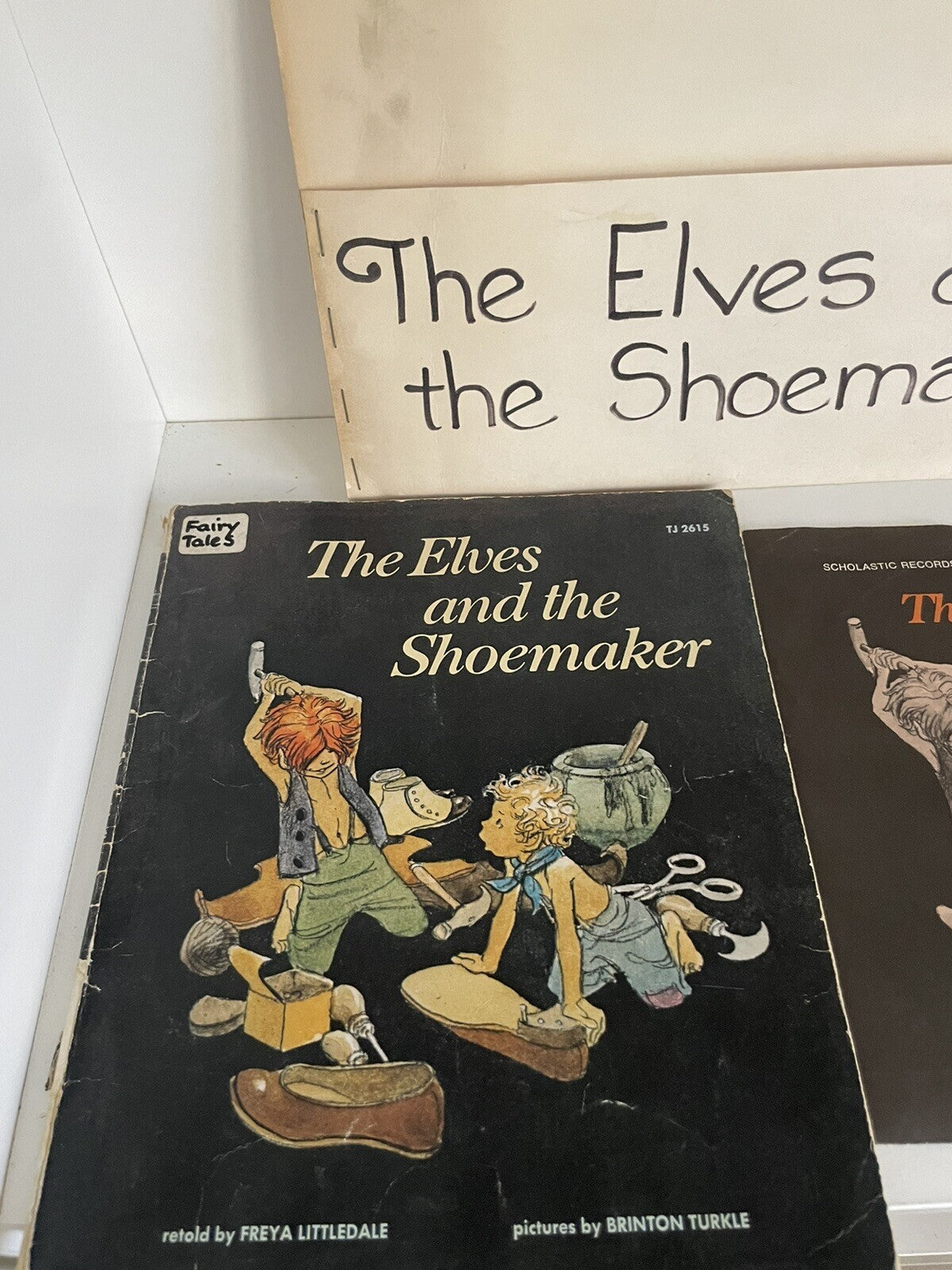 The Elves and the Shoemaker By  Littledale 1975 Vintage Paperback Book & Record