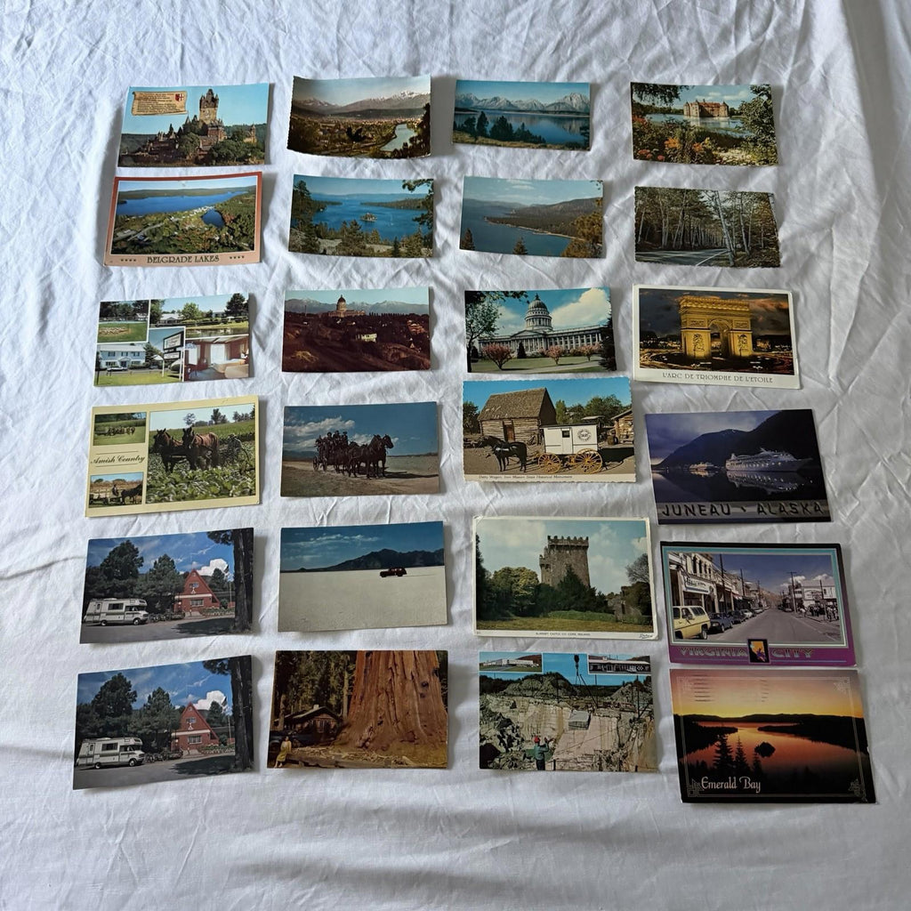 Vintage Postcards Collection - US Travel, Europe Castles, Lakes & Nature