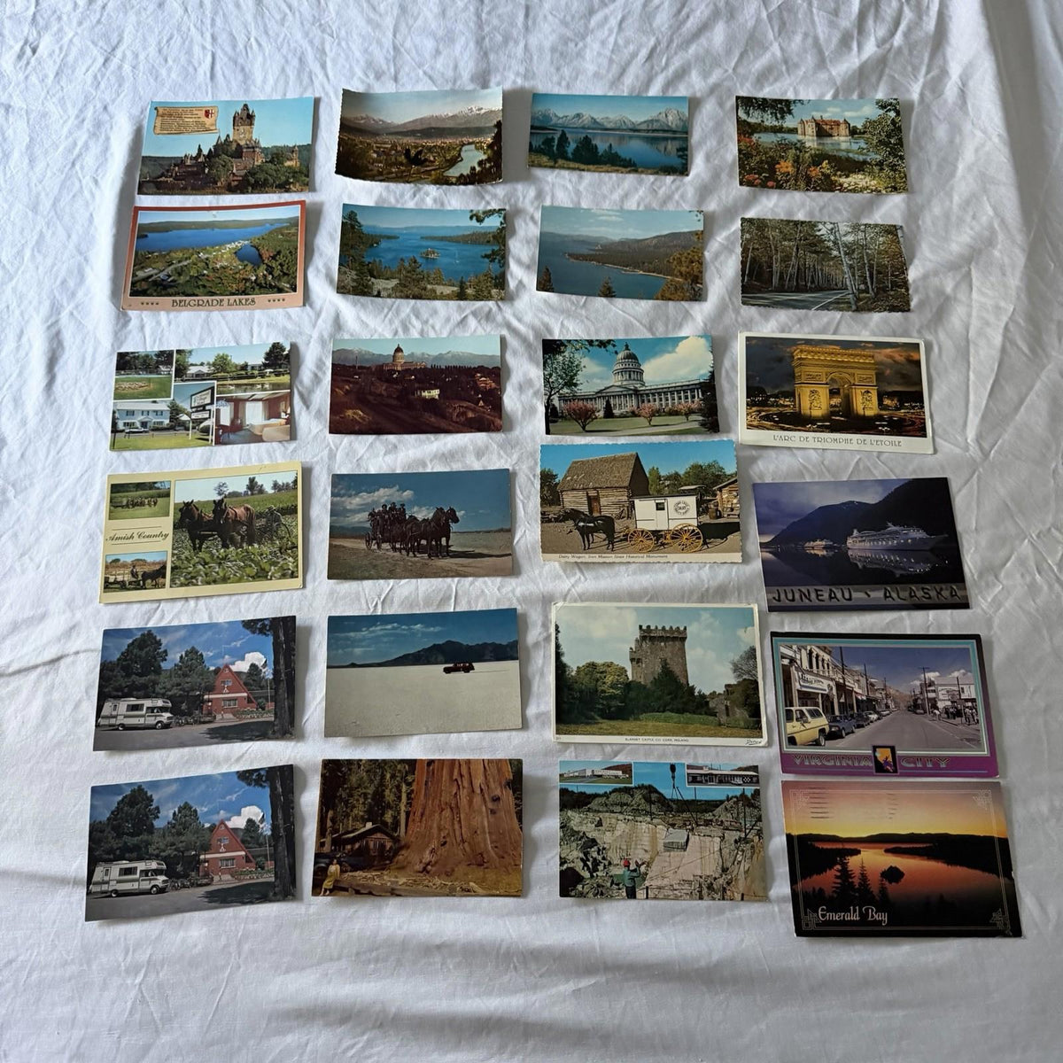 Vintage Postcards Collection - US Travel, Europe Castles, Lakes & Nature