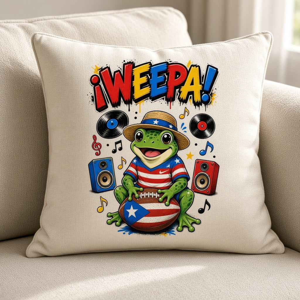 4pc 10" Weepa Coqui Frog Puerto Rico Flag Football DTF Transfer Ready to Press