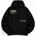 Los Angeles Black Hoodie West Coast Motivational Graphic Pullover Sweatshirt