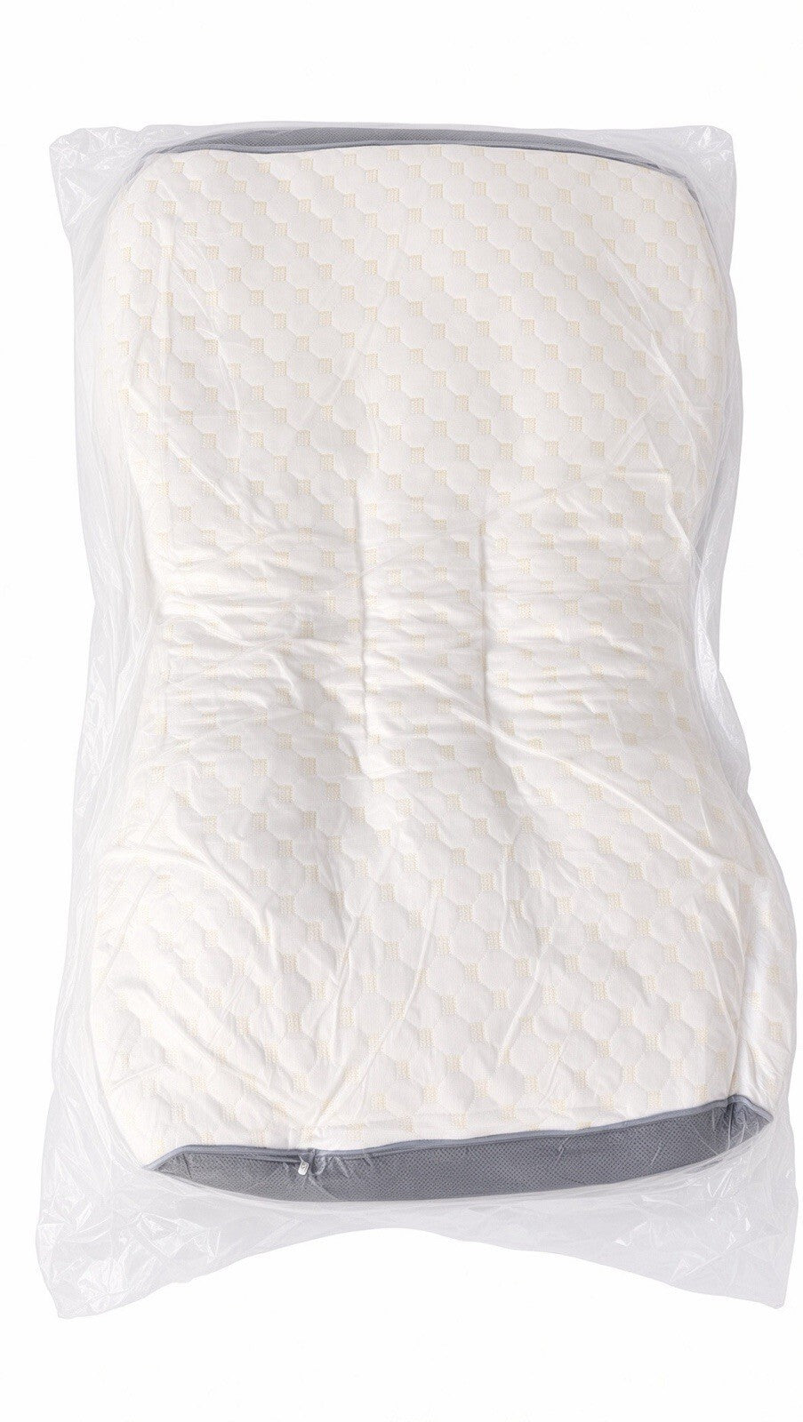 2 Pack Quilted Bed Pillows White Gold Pattern Gray Mesh Cooling Sleep Pillow Set