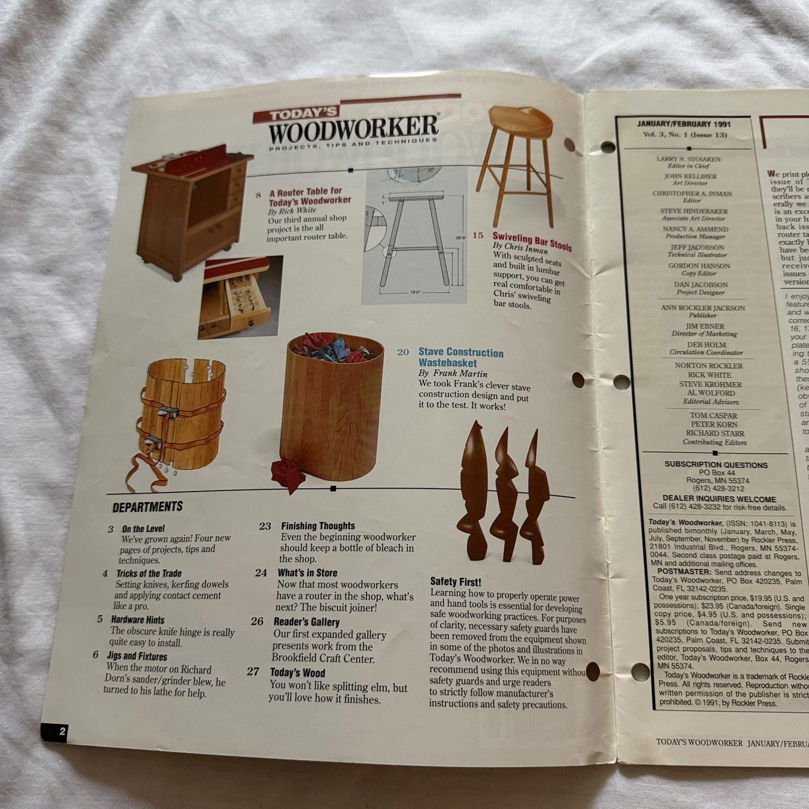 Vintage Today’s Woodworker Magazine – Issue #13, Jan/Feb 1991