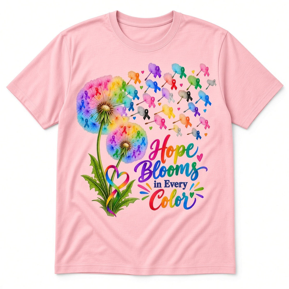 4PCS DTF Transfer Hope Blooms Every Color Dandelion Ribbon 10in Iron On