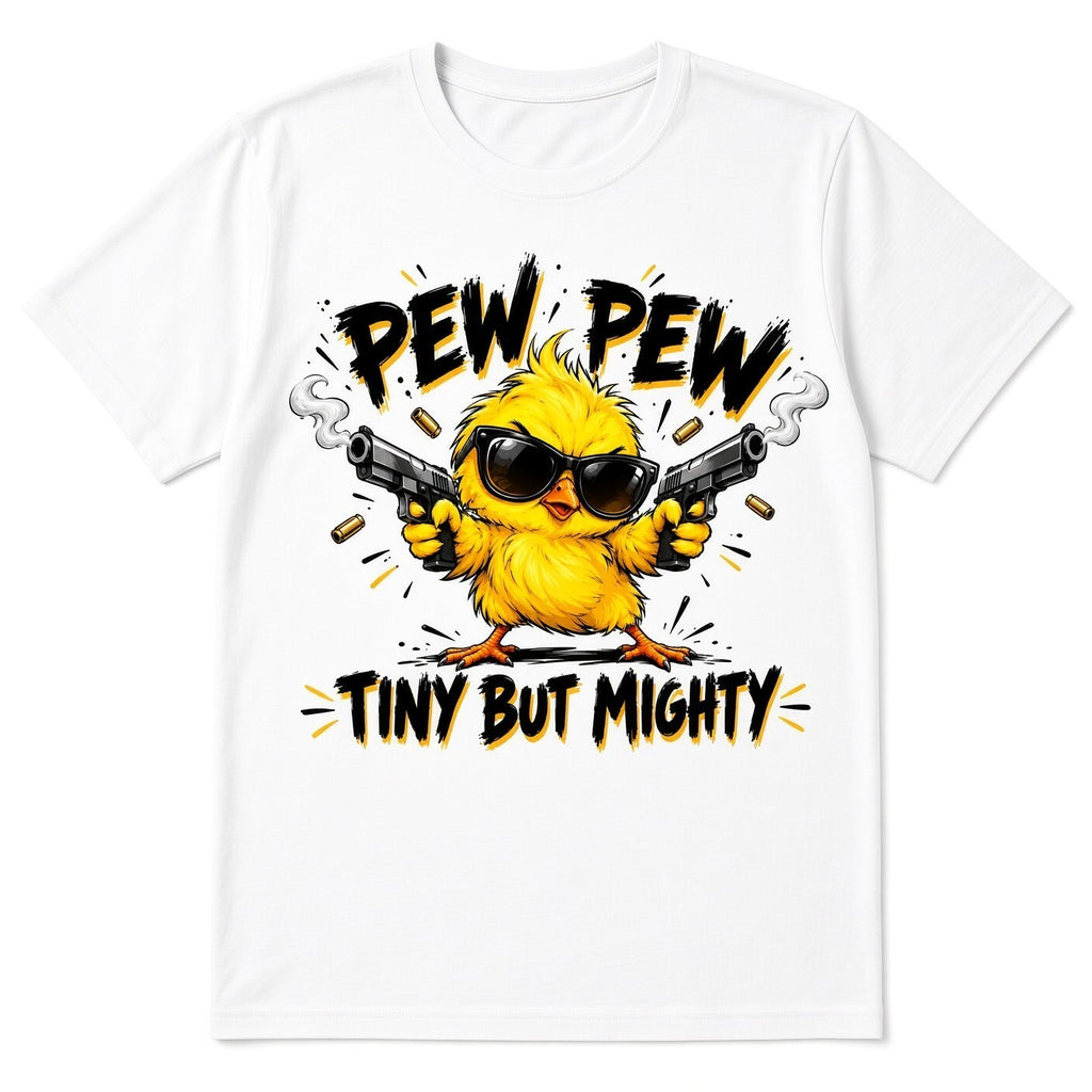 Pew Pew Tiny But Mighty DTF Transfer 10" Pk4 Chick Heat Press