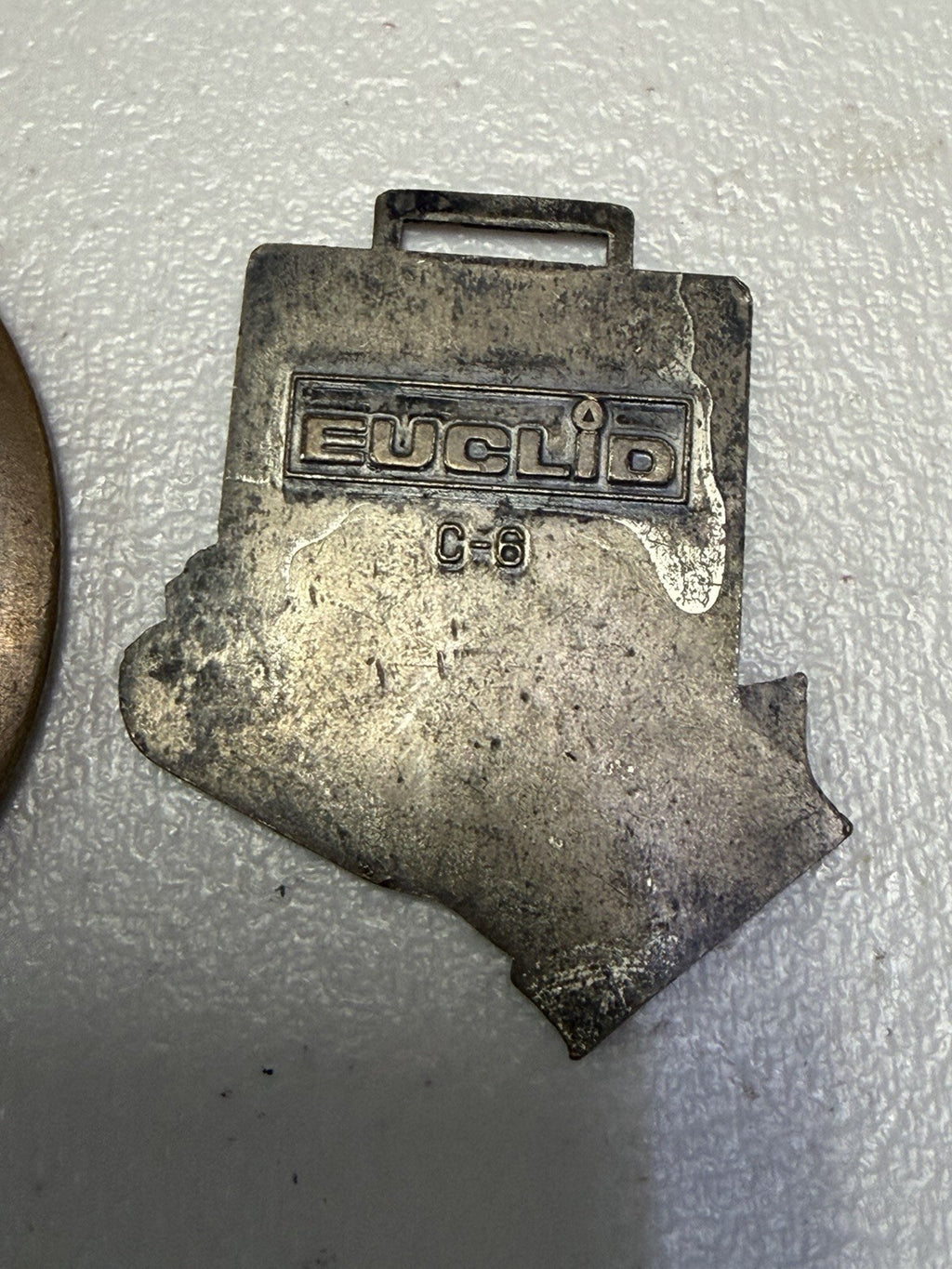 Vintage Euclid Heavy Equipment Metal Belt Buckles PK2 Dump Truck & C-6 Dozer