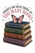 4pcs 10in Too Many Books Stack Butterfly DTF Transfer