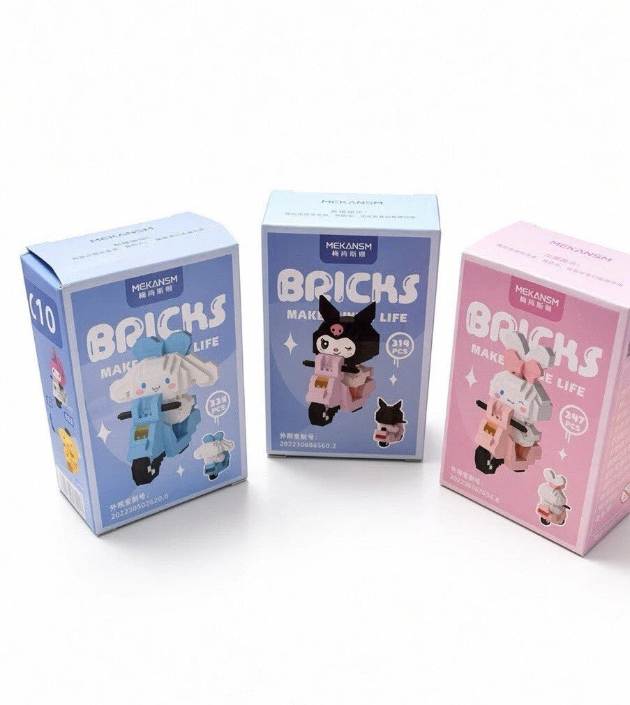 MEKANSM Mini Building Blocks Cute Character Figure Brick Toy Set 3 Pack 1005 Pcs