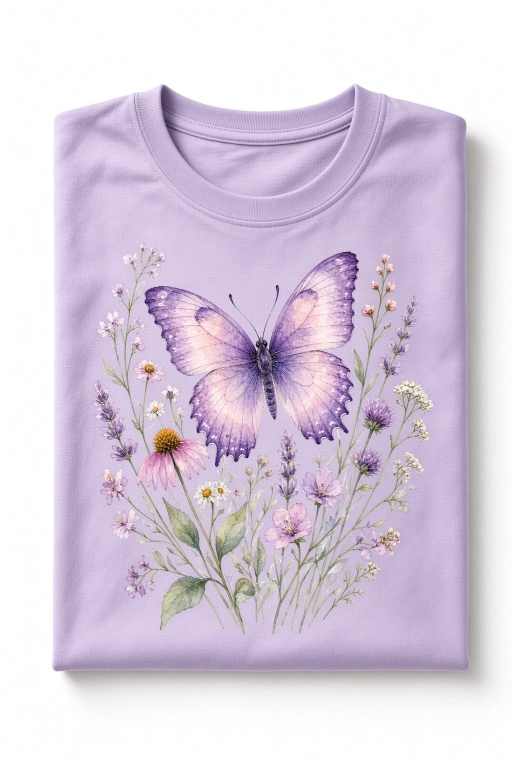 4pcs 10in Purple Butterfly Wildflower Watercolor DTF Transfer