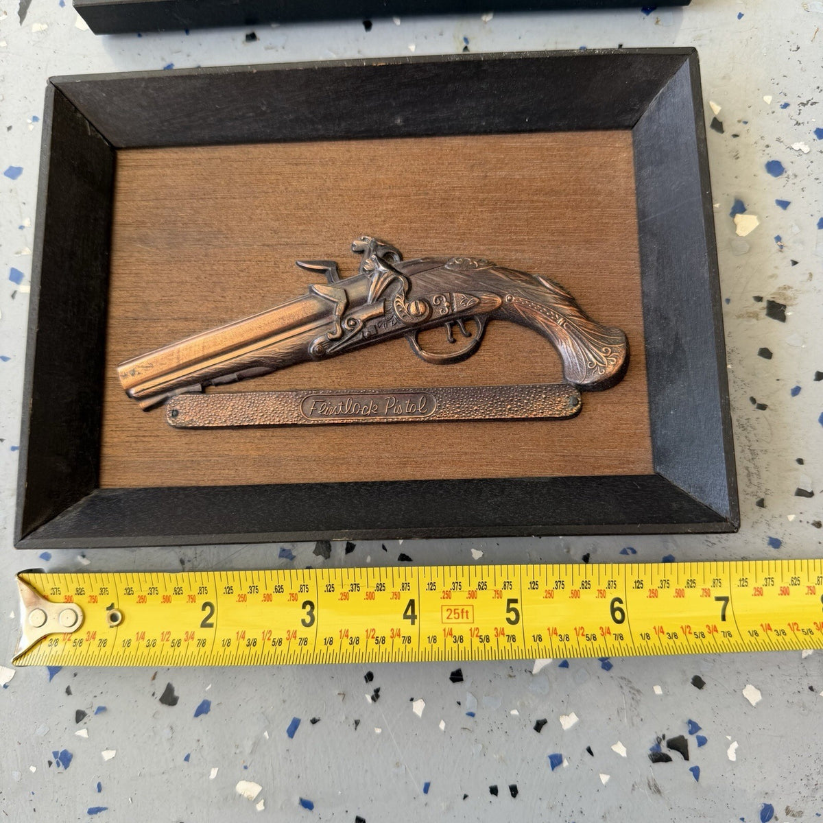 Vintage Pair Percussion & Flintlock Pistol Wall Plaques Japan