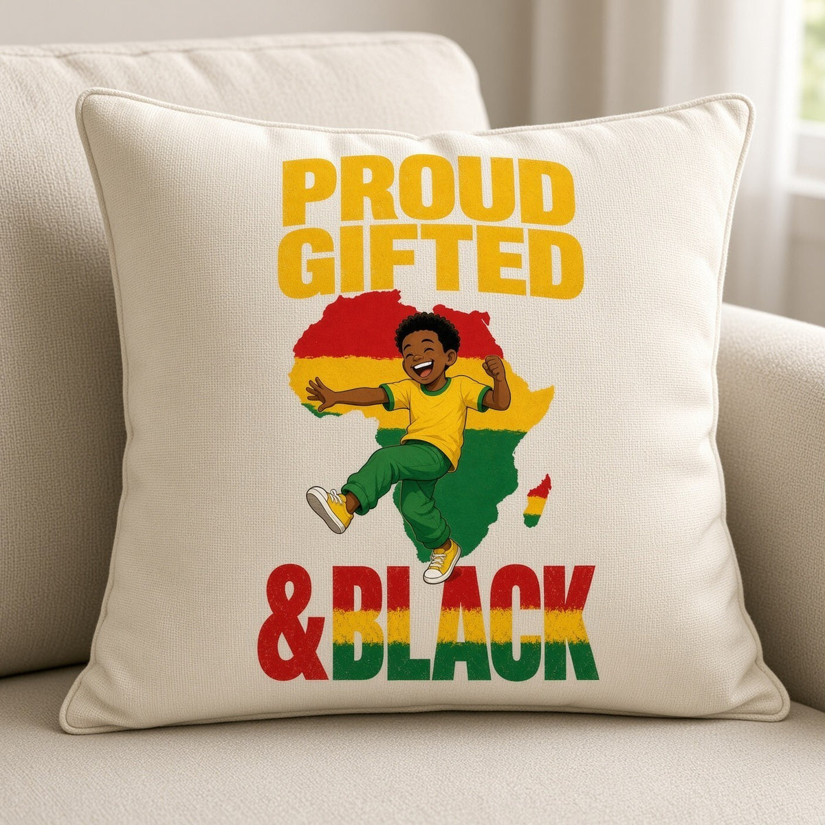4pc 10" Proud Gifted & Black Africa Map Kids Pride DTF Transfer Ready to Press