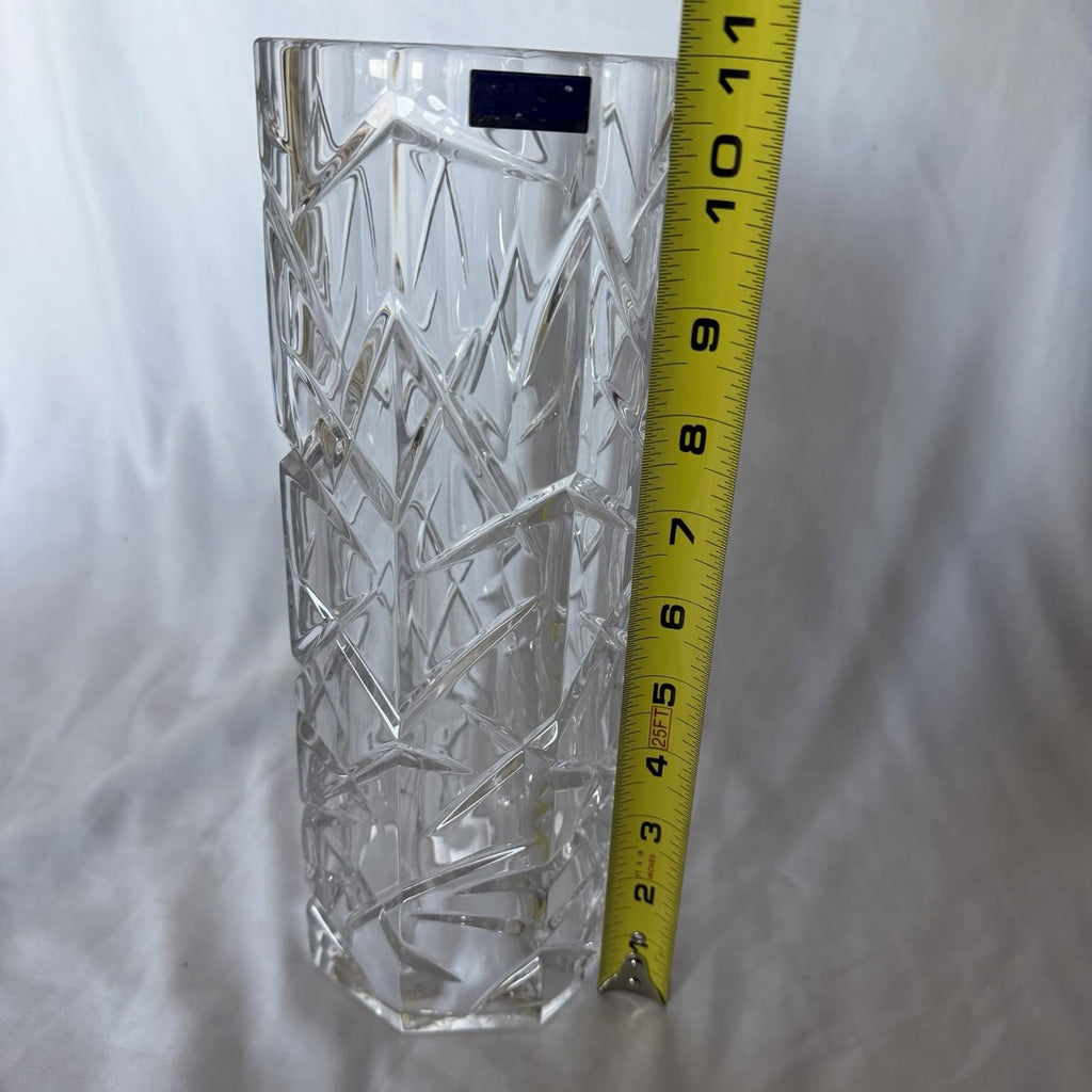 Marquis by Waterford Crystal Tall Vase Geometric Cut Hexagon Germany 10”