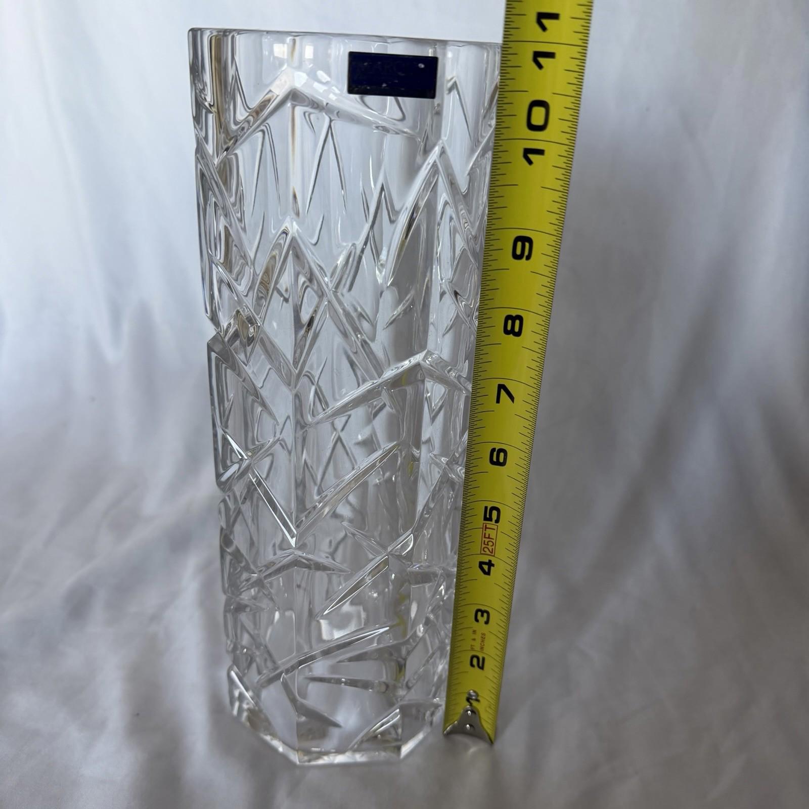 Marquis by Waterford Crystal Tall Vase Geometric Cut Hexagon Germany 10”