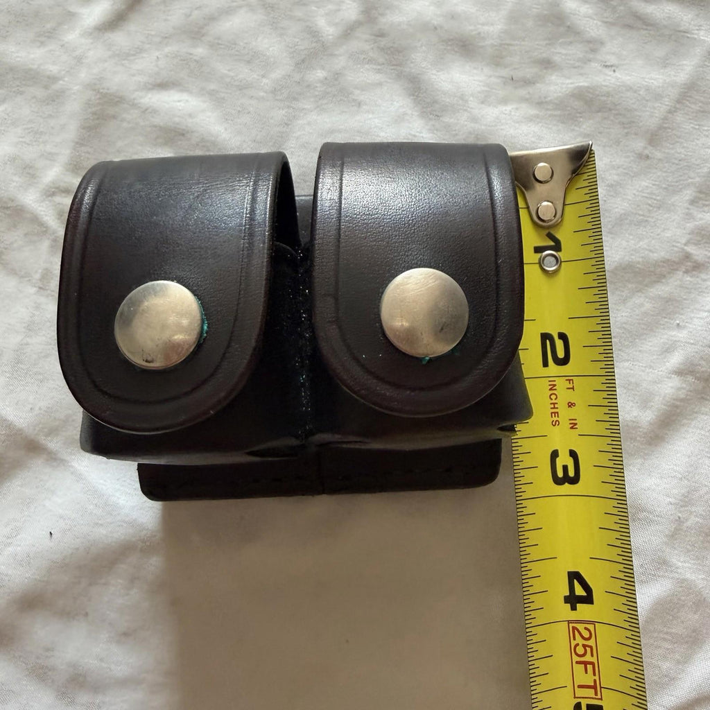 Vintage Tex Shoemaker 103K Black Leather Double Speedloader Holder