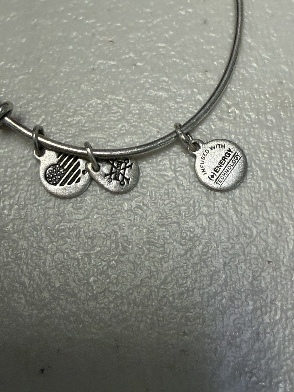 Alex and Ani Sister Charm Expandable Bangle Bracelet Silver Tone Friendship Gift