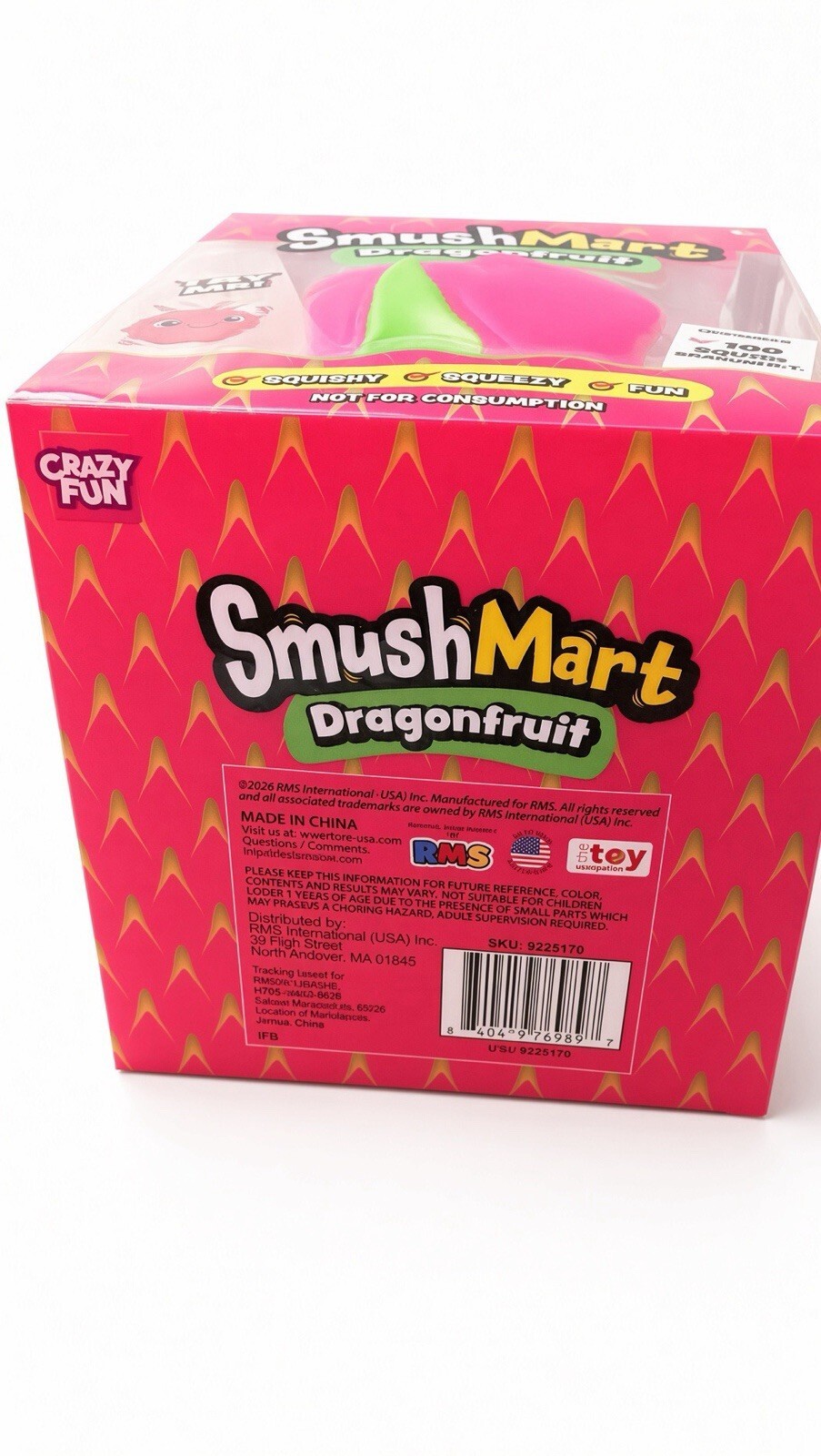 SmushMart Dragonfruit Squish Toy Crazy Fun Stretch Squeeze Ages 6+ New Sealed