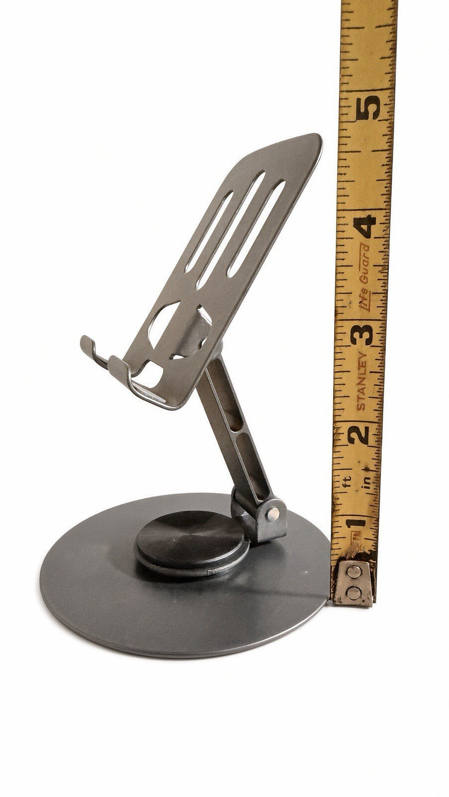Metal Desktop Phone Stand Adjustable Tablet Holder 360 Rotate Foldable Grey