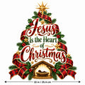 4PCS DTF Transfer Jesus Is the Heart of Christmas Nativity Tree 10in