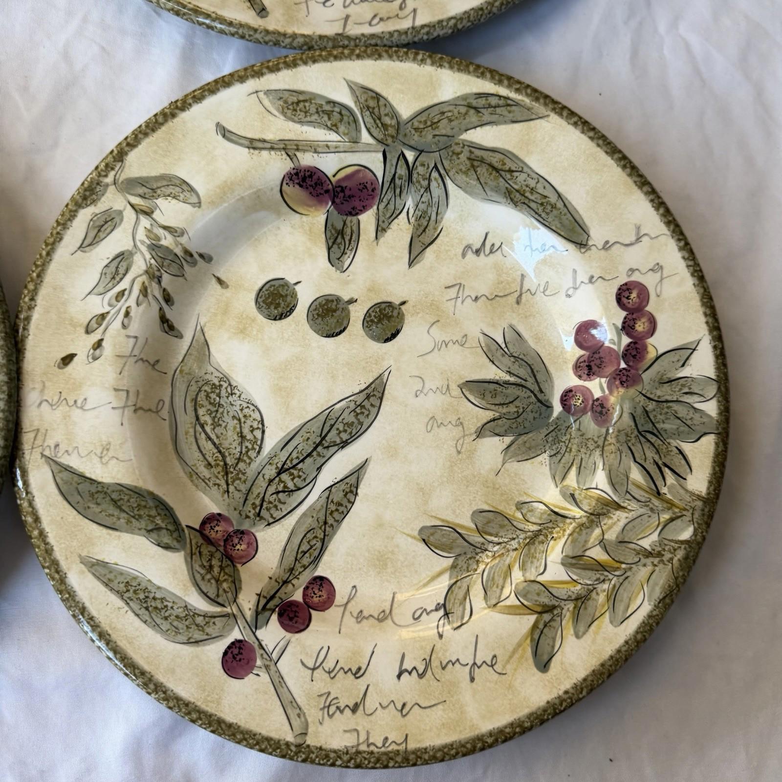 Sorrento Tabletops Unlimited Hand Painted Dinner Plates Italian Tuscany Set 4