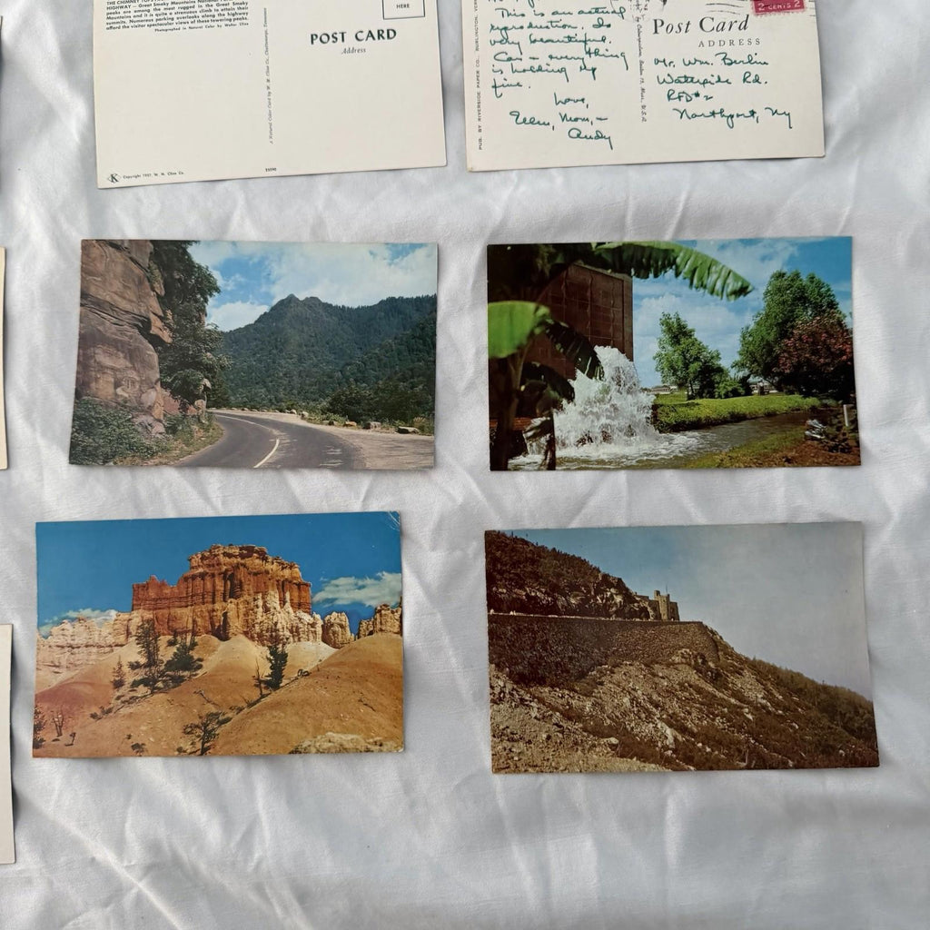 Vintage Scenic Postcards Lot - National Parks, Mountains, Lakes, Covered Bridges
