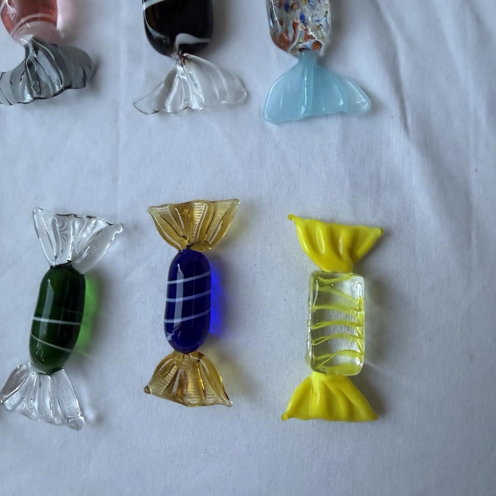 Vintage Murano Art Glass Candy Figurines Lot w/ Crystal Compote