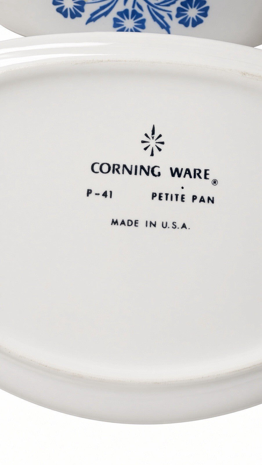 Vintage Corning Ware P-41 Petite Pan Blue Cornflower Set of 2 USA No Lid