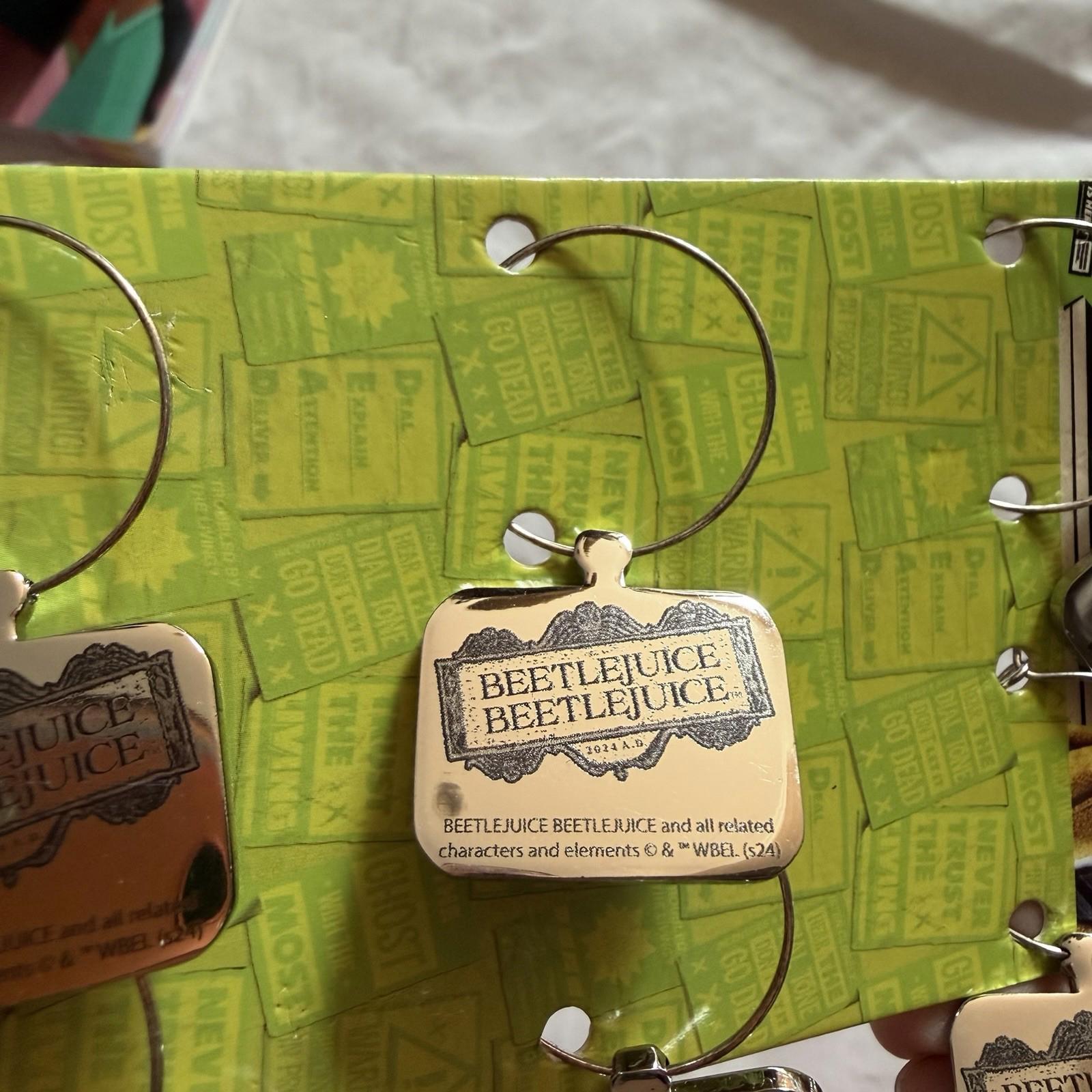 Beetlejuice Die-Struck Wine Charms Set 6-Pack Hello Name Tags Jeff Brad Al