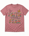 4Pcs 10 Inch Faith Over Fear Christian Floral DTF Iron On Shirt