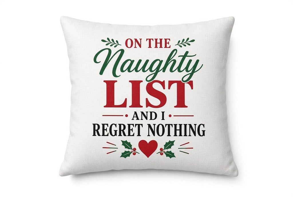 On The Naughty List DTF Transfer 4 Pack 10 Inch Christmas Quote Ready To Press