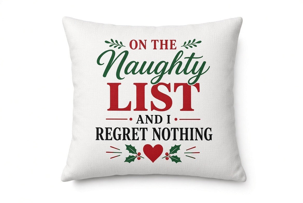 On The Naughty List DTF Transfer 4 Pack 10 Inch Christmas Quote Ready To Press