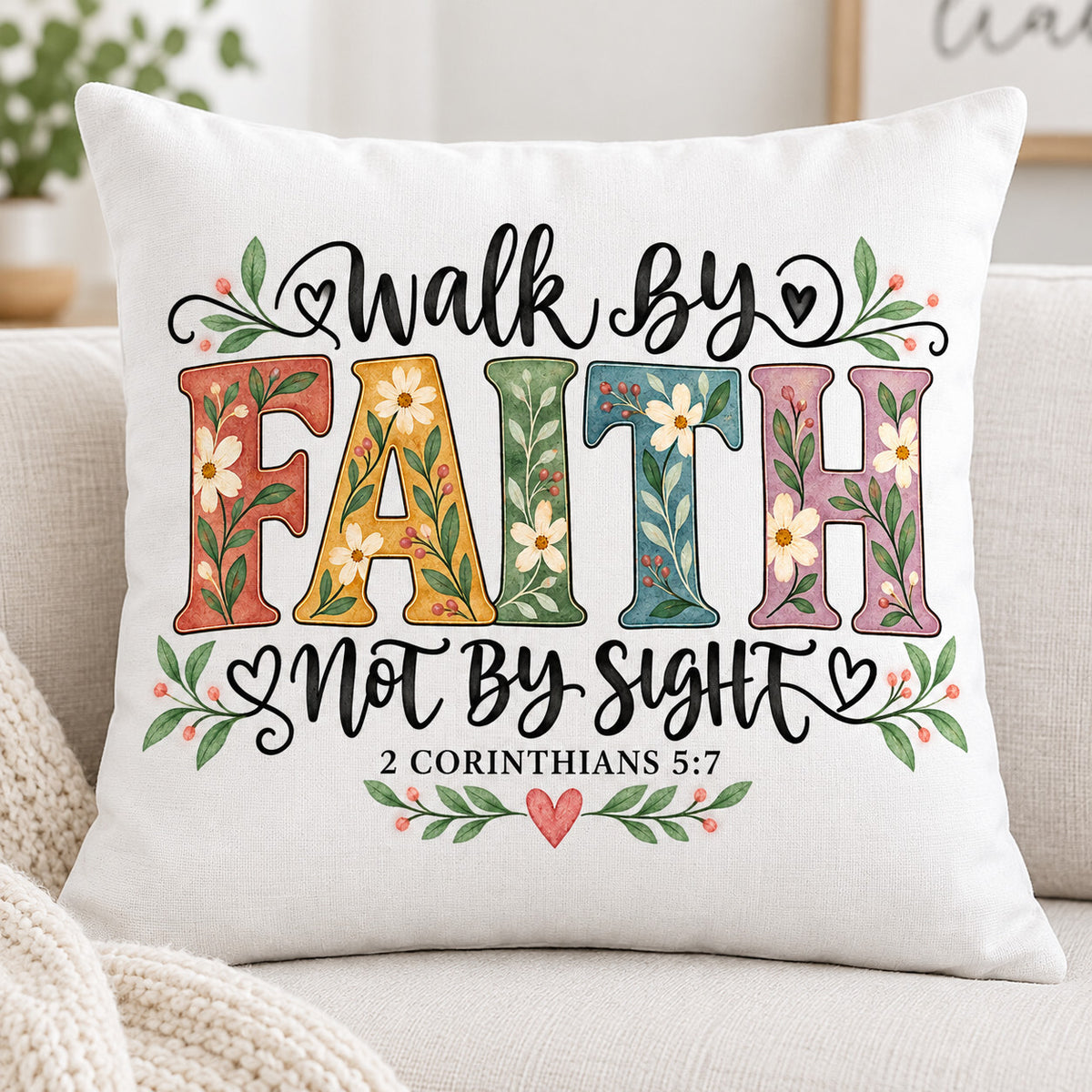 Walk by Faith Christian DTF Transfer 10 Inch Ready to Press Pack of 4