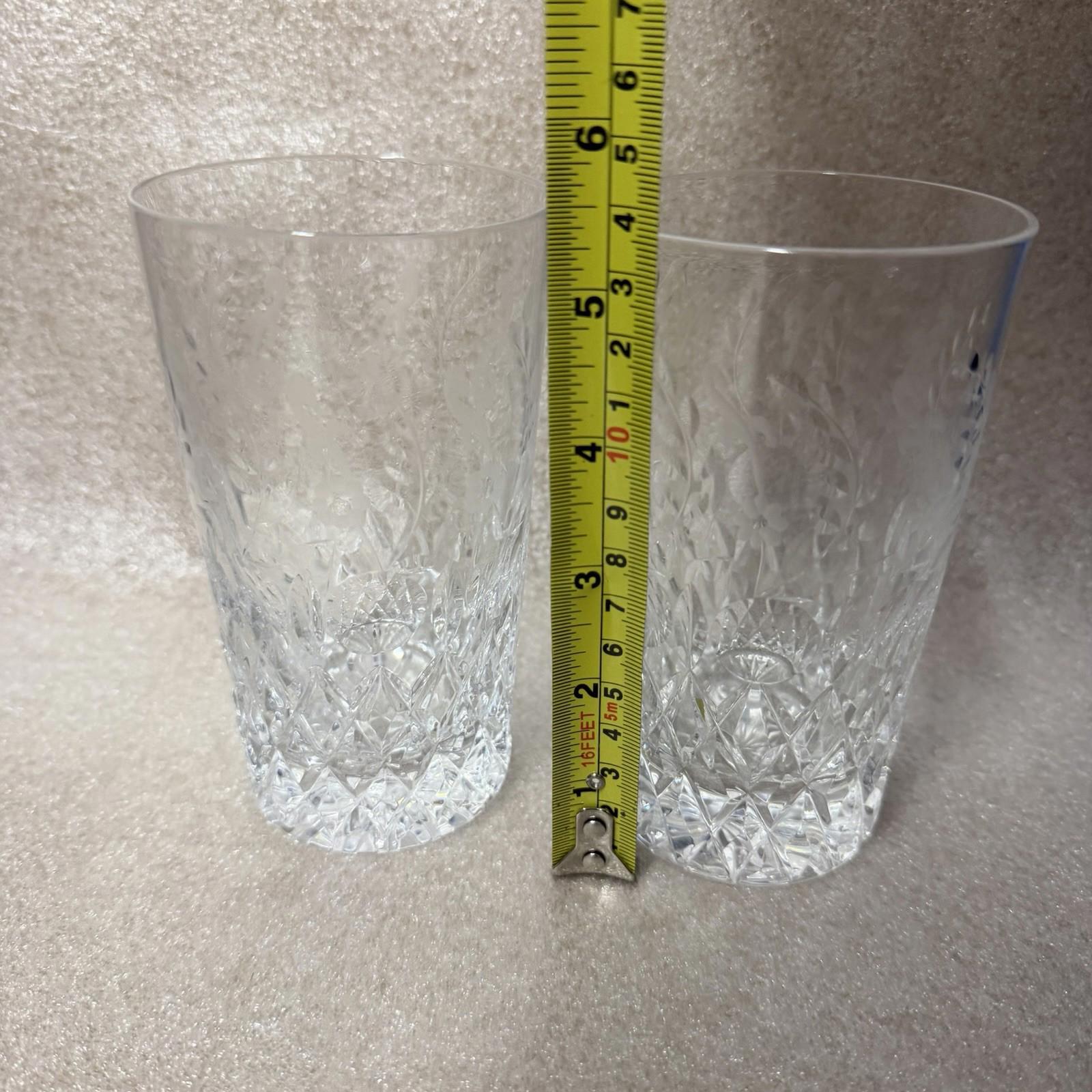 Vintage Rogaska Crystal Gallia Highball Glasses 5 3/8” Crystal Set of 2