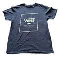 Vans Off The Wall Box Logo T-Shirt Navy Blue Medium Skate Graphic