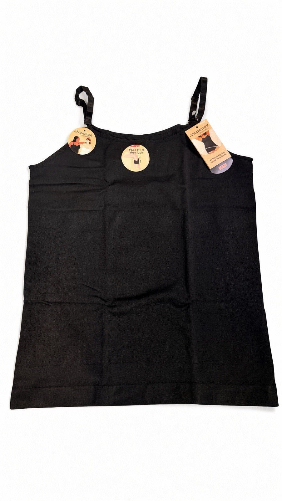 Shapermint Essentials All Day Every Day Scoop Neck Cami 3XL Black Shapewear NWT