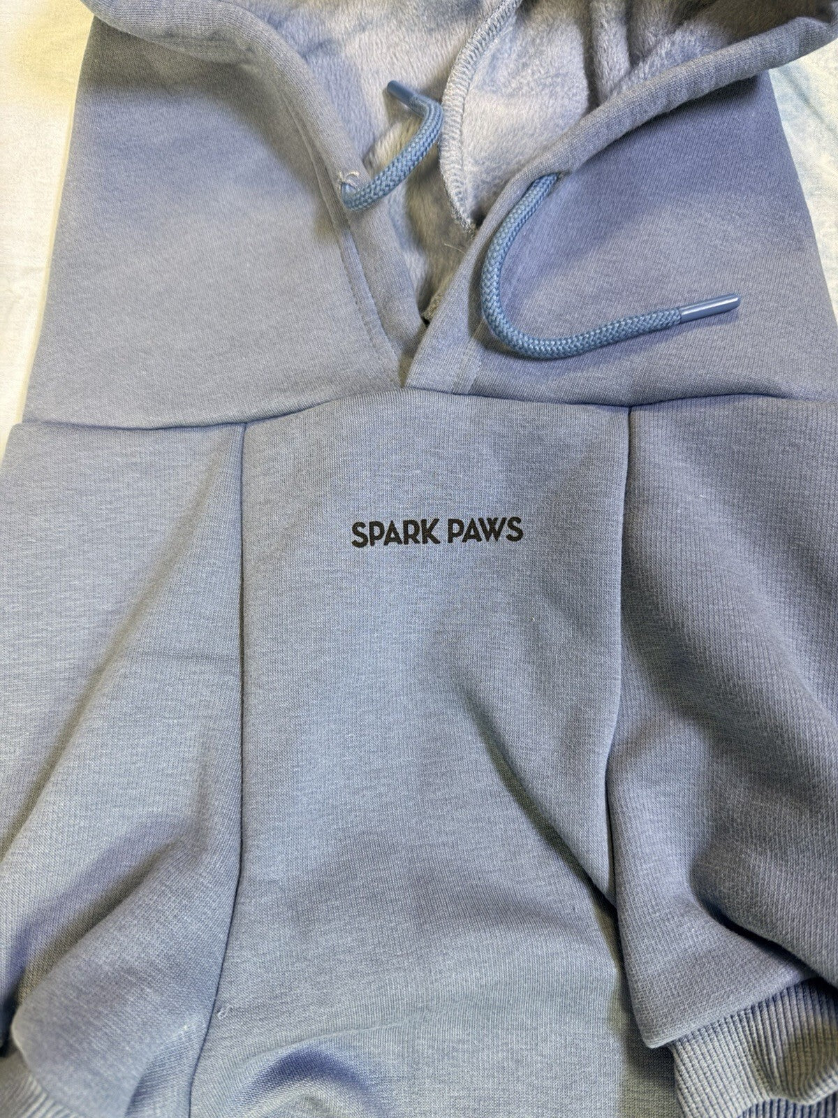 Spark Paws Dog Hoodie 3XL Blue Fleece Lined Pullover Pet Sweatshirt Pocket NWT