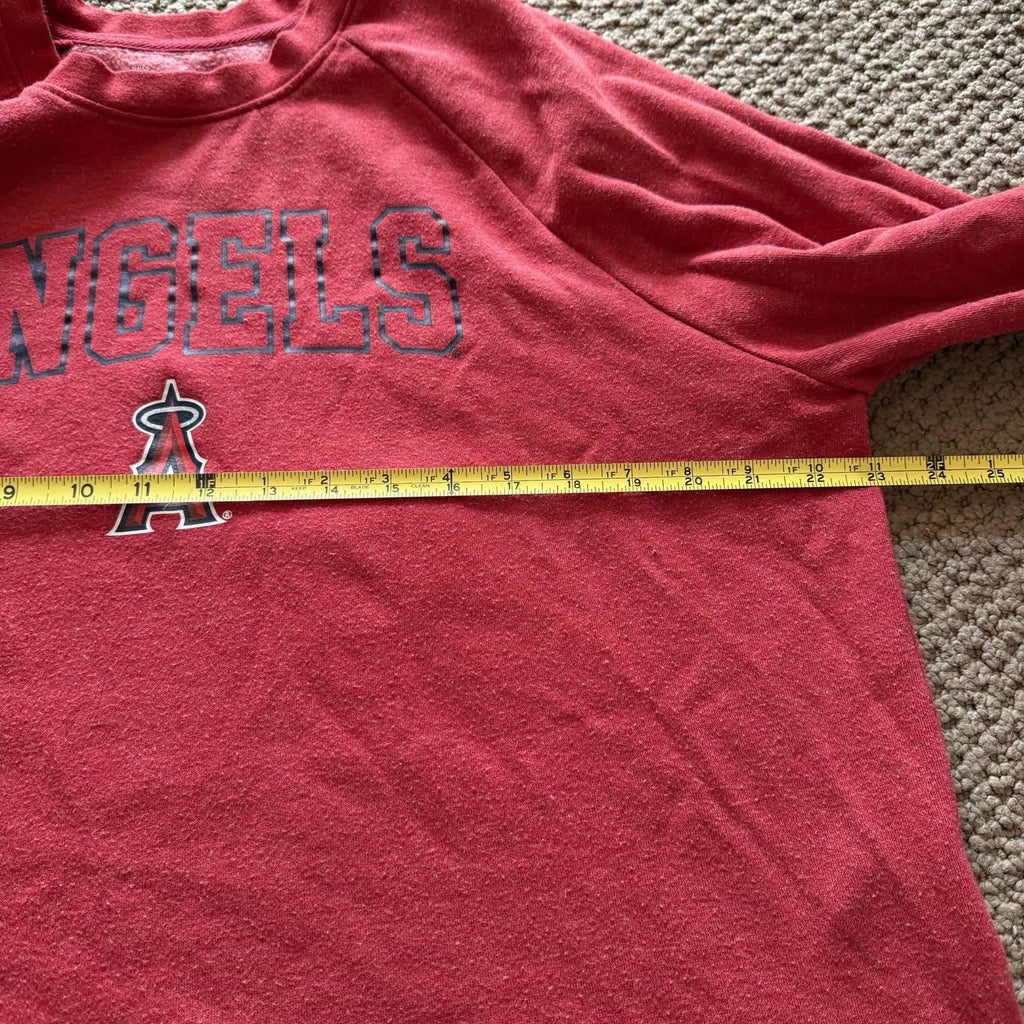 MLB Angels Campus Lifestyle Oversized Red Pullover Sweatshirt Size L