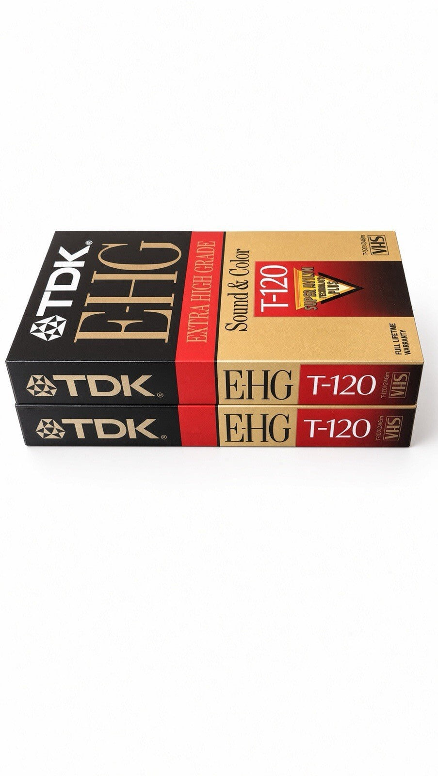 2 Pack TDK EHG T-120 VHS Sealed Extra High Grade Super Avilyn Blank Tape NOS