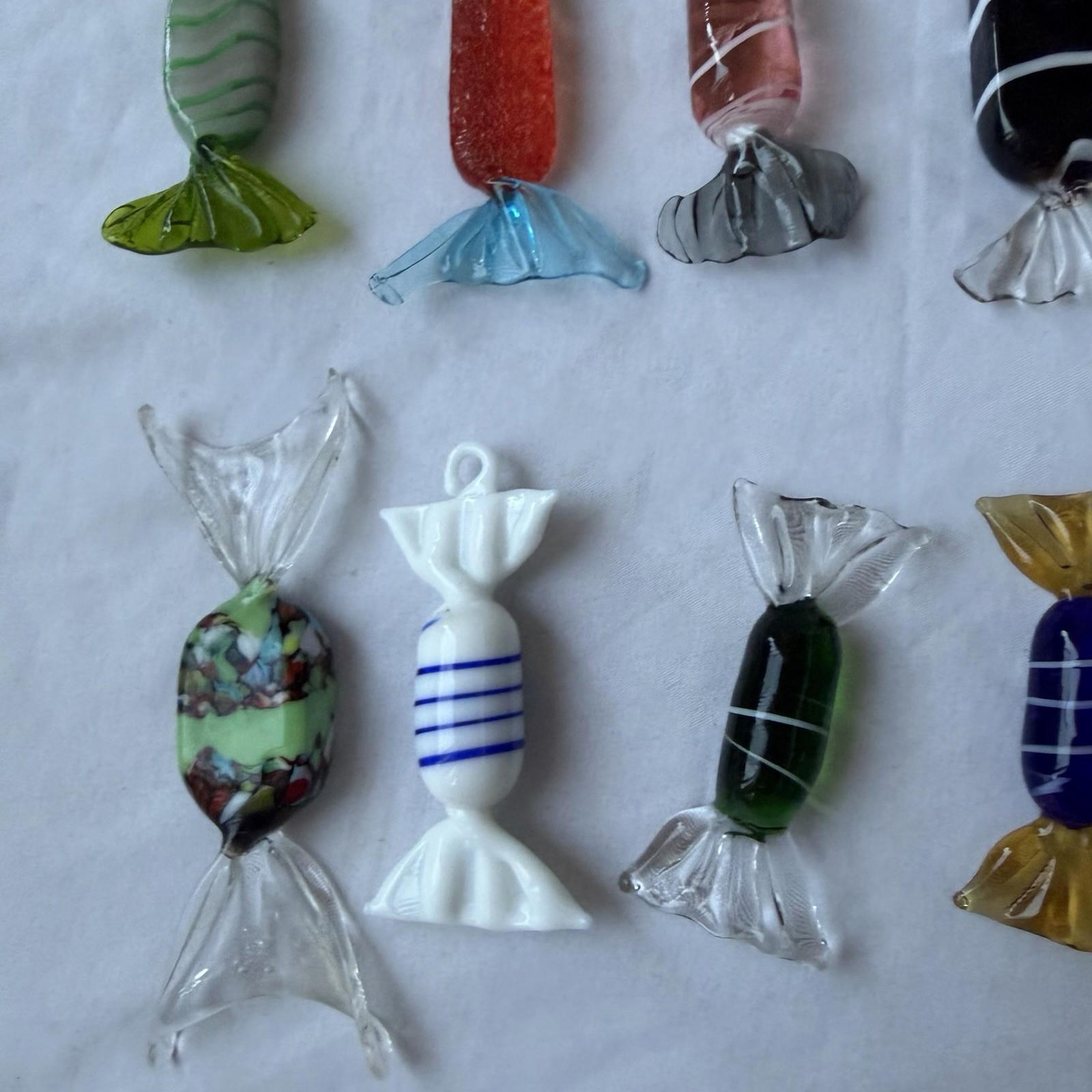 Vintage Murano Art Glass Candy Figurines Lot w/ Crystal Compote