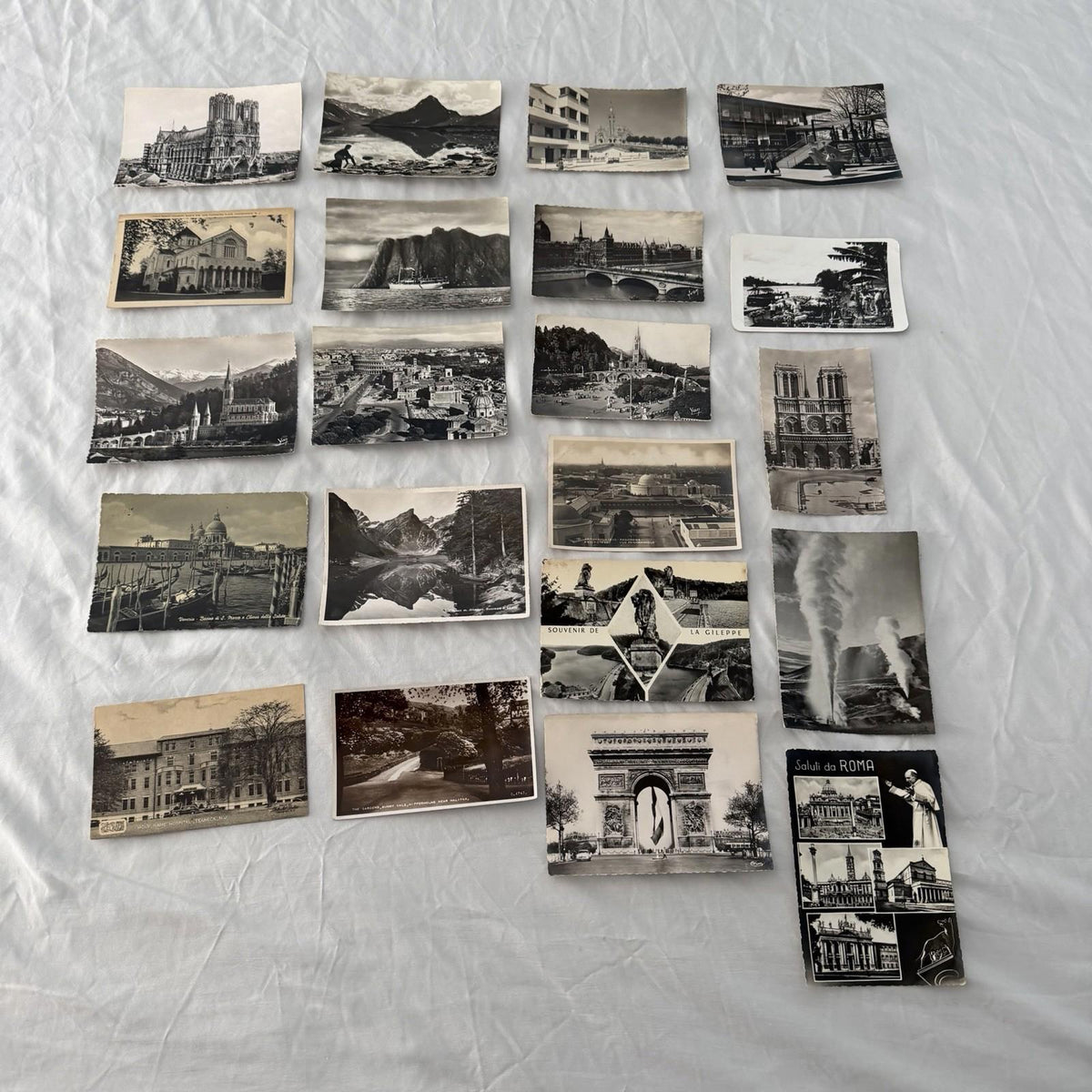 Vintage Postcards Lot 20 - Notre Dame Paris, Arc de Triomphe, Europe Travel