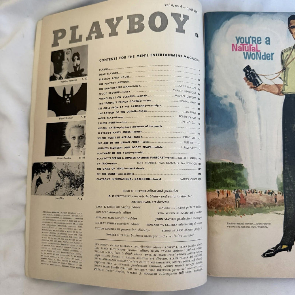 Vintage Playboy April 1961 Femlin Cover Linda Gamble PMOY Nancy Nielsen