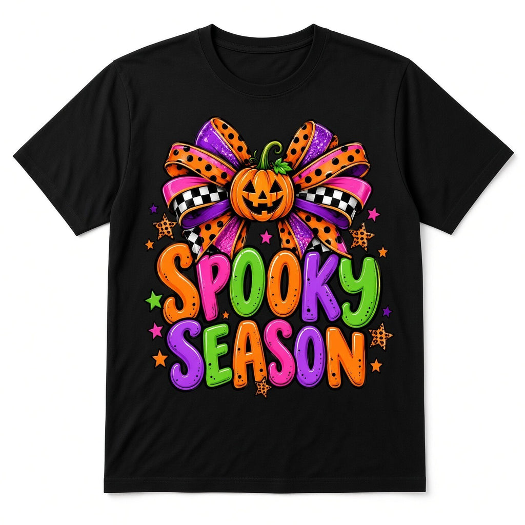 Spooky Season DTF Transfer 10" Pk4 Pumpkin Bow Stars Heat Press