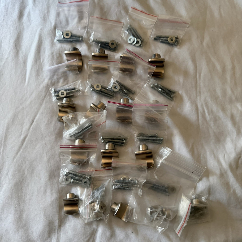 16 RH Antique Brass Finger Pulls - 11x1” 5x0.75” Edge Handles w/Screws, India