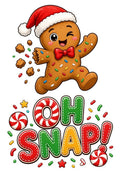 4pcs 10in Oh Snap Gingerbread Santa Hat DTF Transfer