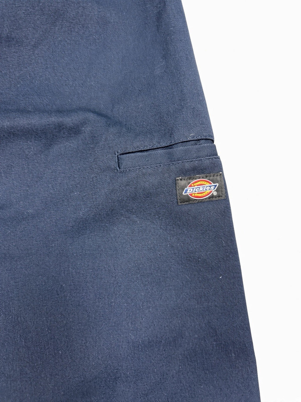 Dickies Loose Fit Work Shorts Men Size 42 Navy Blue Twill Cargo Logo Patch